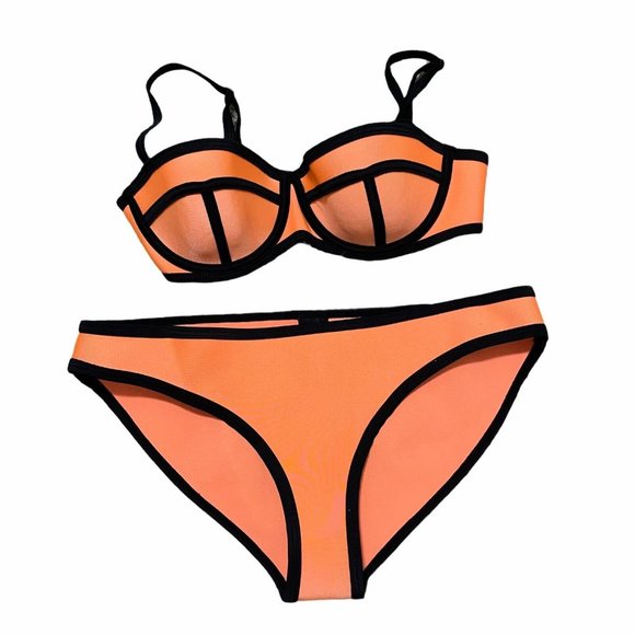 triangl swimwear Other - TRIANGL Neoprene Bikini Set Top: Extra Small Bottom: Medium Orange